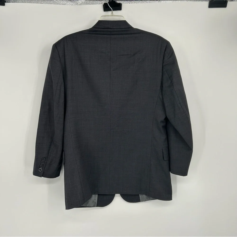 Montefino Uomo Super 120's Wool Gray 3‎ button blazer suit jacket 38S